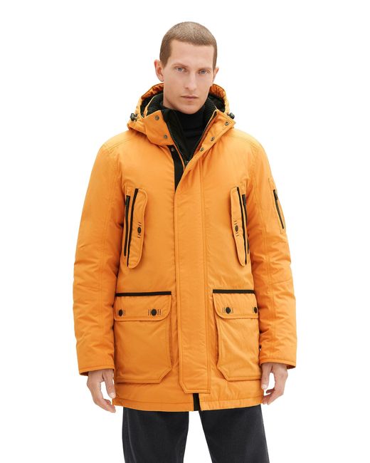 Tom Tailor 1037356 Winterparka mit Abnehmbarer Kapuze in Orange für Herren