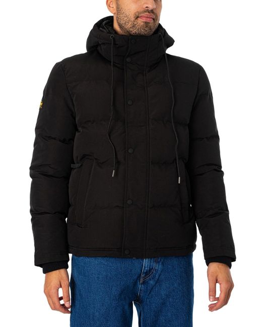 Superdry Everest Short Hooded Puffer Jacke in Black für Herren