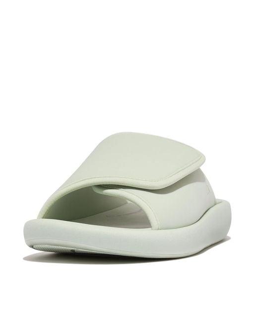 Fitflop White Iqushion City Adjustable Water-resistant Slides Wedge Sandal