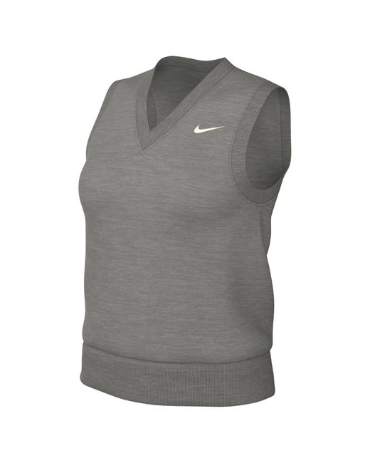 Damen Sportswear Phnx FLC Slvls V-Neck Chaleco Nike de color Gray