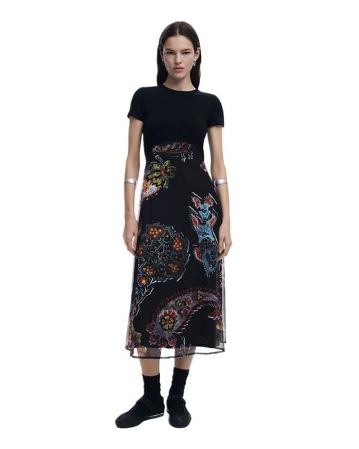 Vestido combinado Lacroix Desigual de color Black