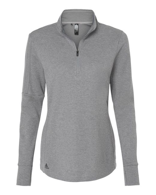 Adidas Gray S 3-stripes Quarter-zip Sweater