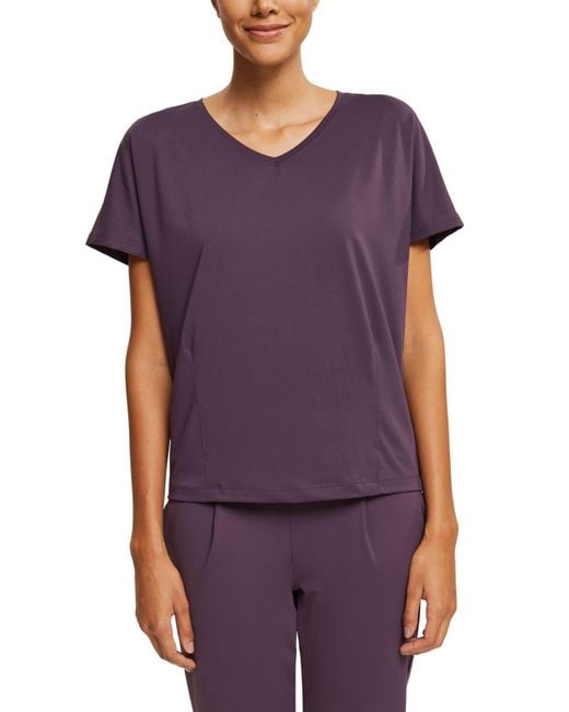 Esprit Purple Rcs Ts Ed Yoga Shirt