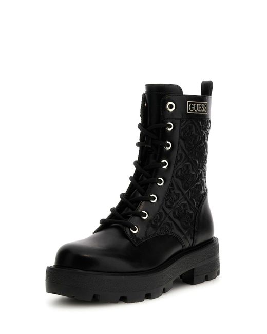 Guess Black Stiefel aus schwarzem Leder