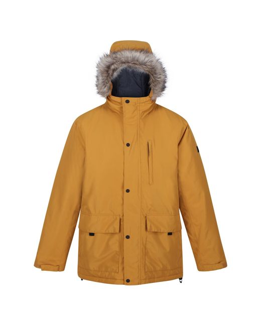 Regatta Orange S Salinger Iv Waterproof Fur Trim Parka Jacket for men