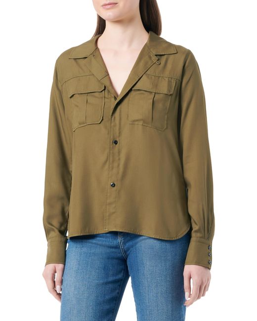 Fitted officer shirt long sleeve di G-Star RAW in Green