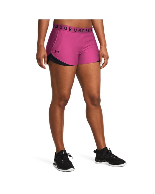 Short Play Up 3.0 Pour Femme Stellar Mauve Gemini Blanc Under Armour en coloris Pink