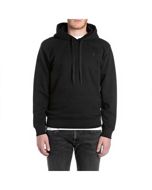 M3103 Felpa con Cappuccio di Replay in Black da Uomo