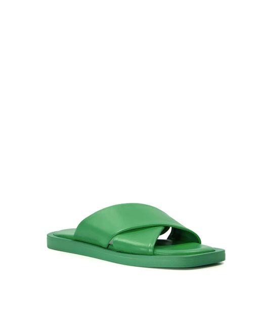Dune Ladies Licorice Leather Sandals Size Uk 5 Green Flat Heel Flat Sandals