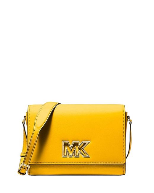 Michael Kors Yellow Mimi Medium Leather Messenger Bag