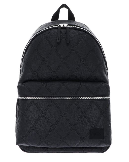 HUGO Rucksack mit Label-Badge Modell 'Ethon' in Black für Herren