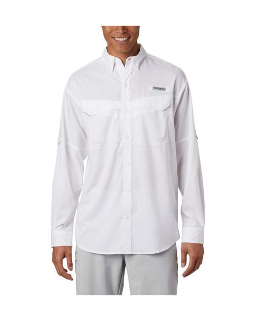 Columbia White Low Drag Offshore Long Sleeve Shirt for men