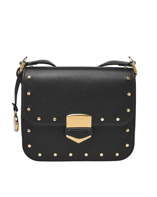 Lennox ZB1974001 Flap Crossbody Cuir de Vachette Souple Fossil en coloris Black