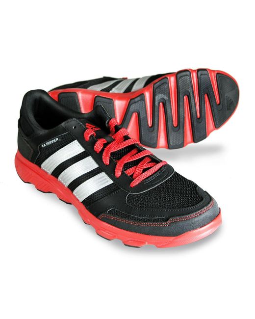 Adidas La Runner Running Shoes - Black/silver/red (mens), Black/met. Silver/vivid Red, 10 for men