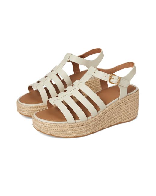 Fitflop Platfforms Espadrille Leather Fisherman Wedge Sandals Wedge Shoes 6  M (B) in Metallic | Lyst UK