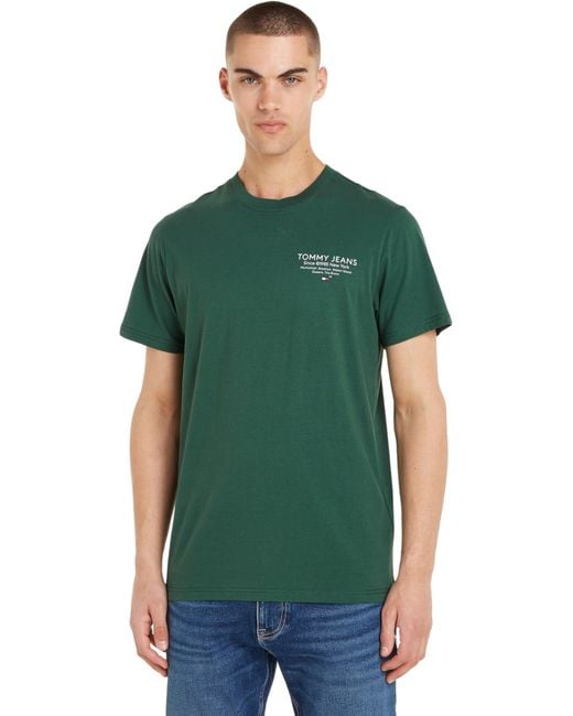 Tommy Hilfiger Green Tjm Slim Esstnl Graphic Tee Ext S/s T-shirts for men