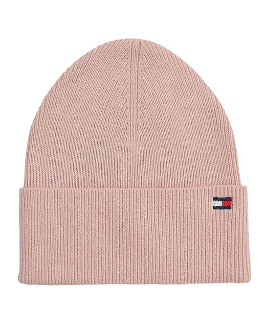 Tommy Hilfiger Strickmütze Mütze Cotton Cashmere Beanie Baumwolle Kaschmir Rosa Sepia Pink One Size für Herren