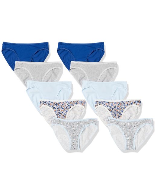 Ropa Interior Tipo Bikini de Algodón Mujer Amazon Essentials de color Blue