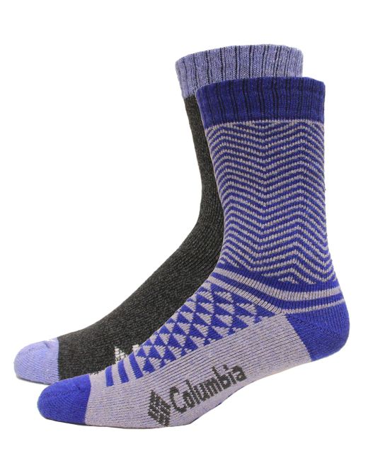 Columbia Blue Crew Socks 2 Pair