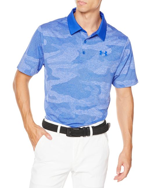 Under Armour Blue Playoff 2.0 Short Sleeve Jacquard Polo Golf Shirt, for men