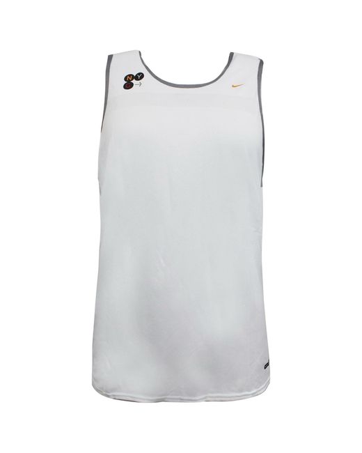 Nike Gray Marathon Nyc 98 Vest Round Neck White S Sleeveless 210504 102