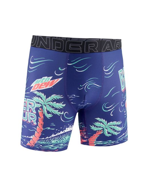 Under Armour Blue Ua Perf Tech Mesh Collab-mt Dew,midnight Boxer Briefs for men