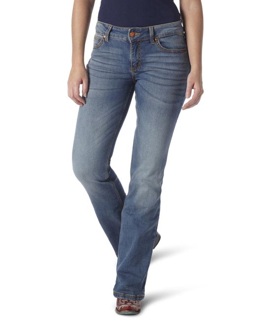 Wrangler Blue Retro Mid Rise Boot Cut Jeans