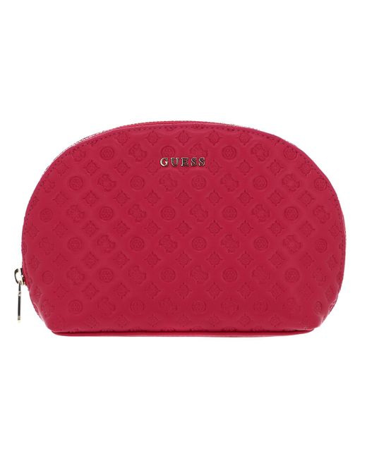 Guess Dome Cosmetic Pouch Bright Pink in het Red