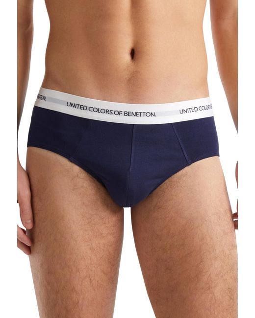 Benetton Blue 3op82s18n Briefs Underwear for men