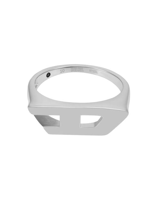 Anello da uomo in acciaio inox di DIESEL in Metallic da Uomo