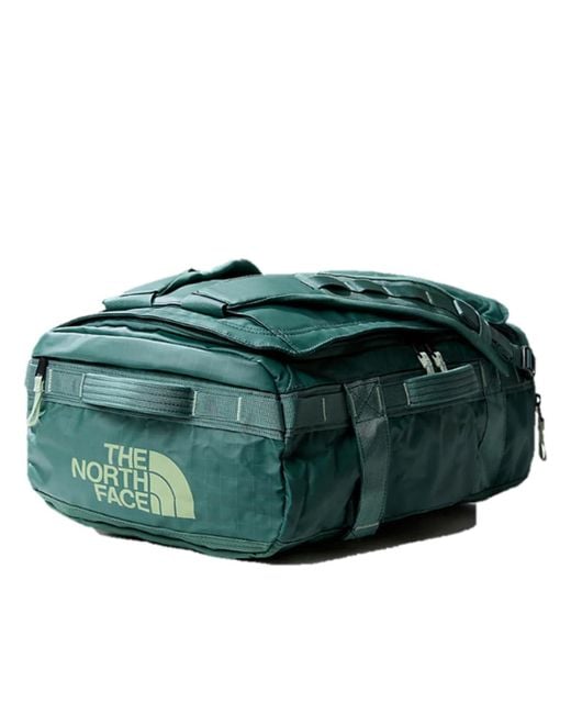 The North Face Green Base Camp Voyager Duffle Bag Backpack Camping Summer Trip Dark Sage - 32l