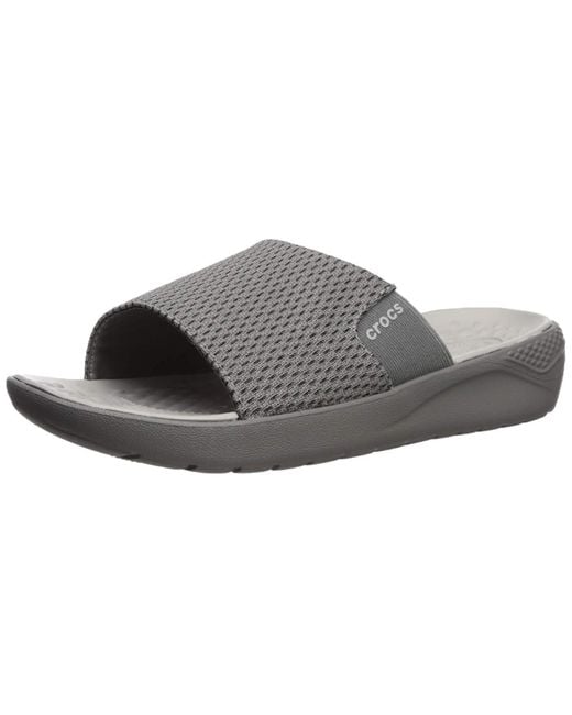 CROCSTM Gray Literide Mesh Slide Sandal for men