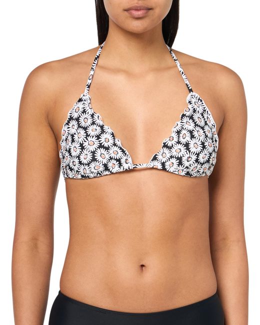 HUGO Black Ruffle Triangle Swim Top Bikini