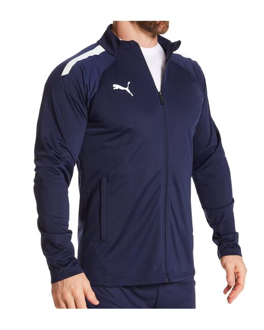 PUMA Blue Teamliga Training Athletic-warm-up-and-track-jackets for men