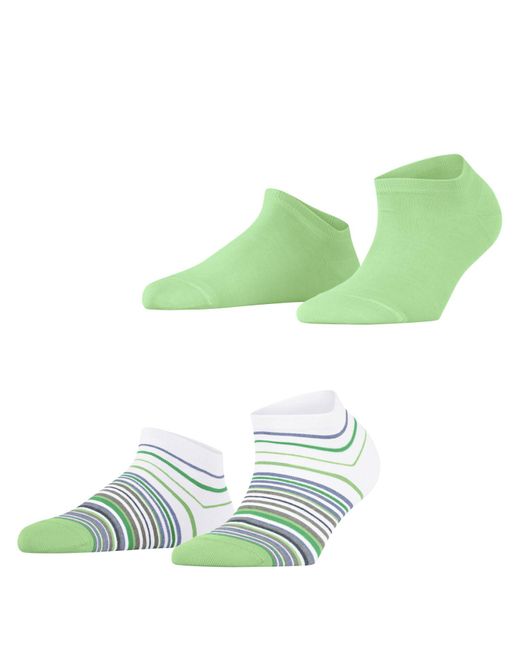 Multi Stripe W Sn-Pack de 2 Pares de algodón Corto Monocolor Calcetines para Zapatillas Esprit de color Green