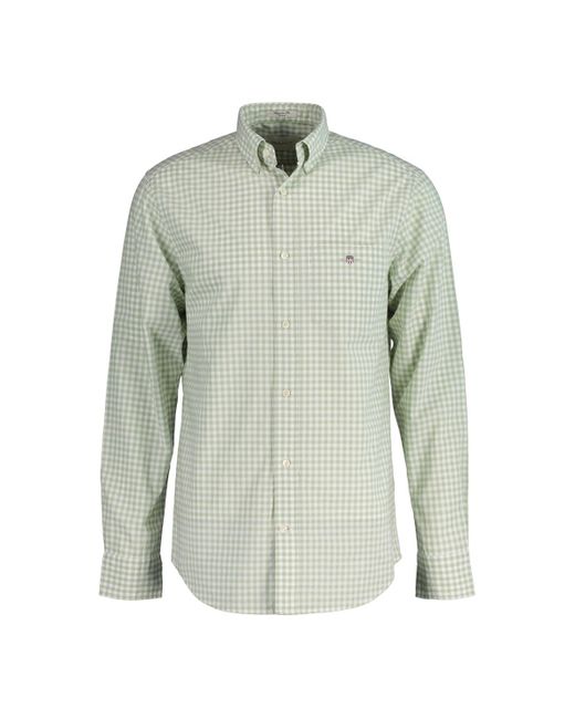 Gant Langarmhemd 3000120 Regular Poplin Gingham Hemd in Green für Herren