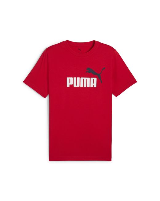 T-Shirt Con Logo Bicolore Essentials N. 1 Da Uomo, Abbigliamento, Rosso di PUMA in Red da Uomo
