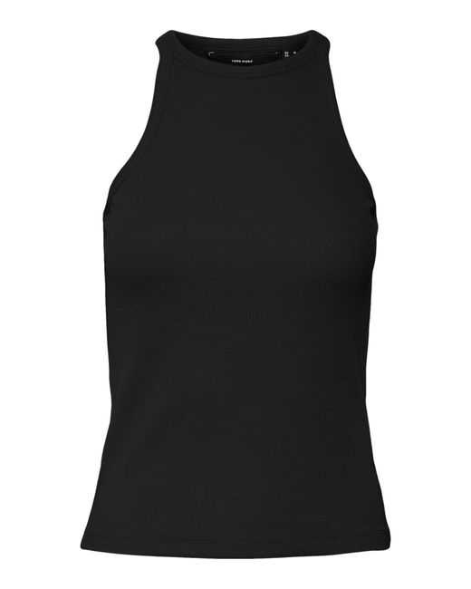 Vero Moda Black Vmchloe Short Tank Top Jrs Noos T-shirt