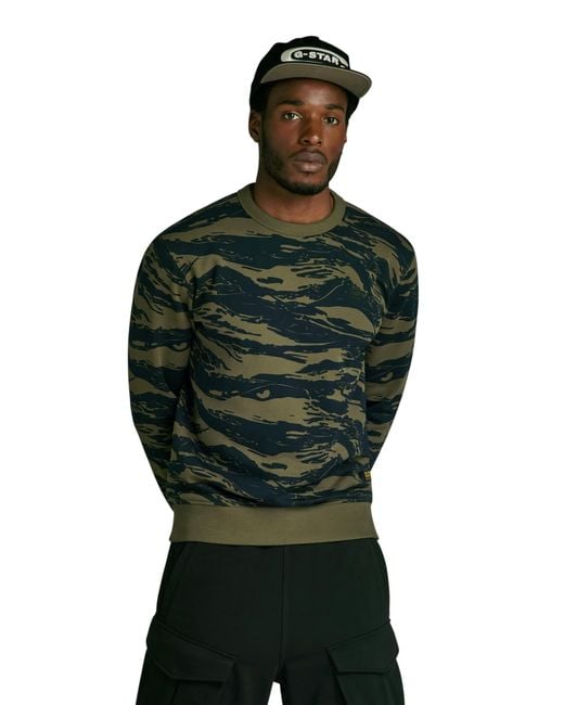 G-Star para Hombre Sudadera Tiger Camo G-Star de hombre de color Green