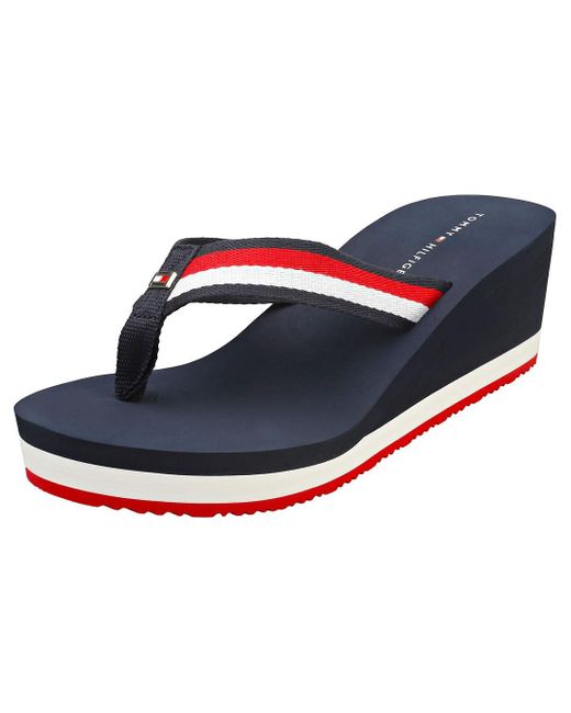 Tommy Hilfiger Corporate Wedge S Flip Flops Red White Blue