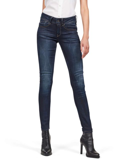 Lynn Mid Skinny Jeans G-Star RAW de color Blue