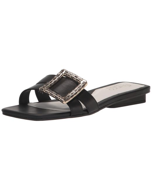 Franco Sarto S Nalani Jeweled Slide Sandal Black Leather 5 M