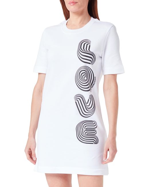Love Moschino White Short-Sleeved T-Shape Regular fit Dress