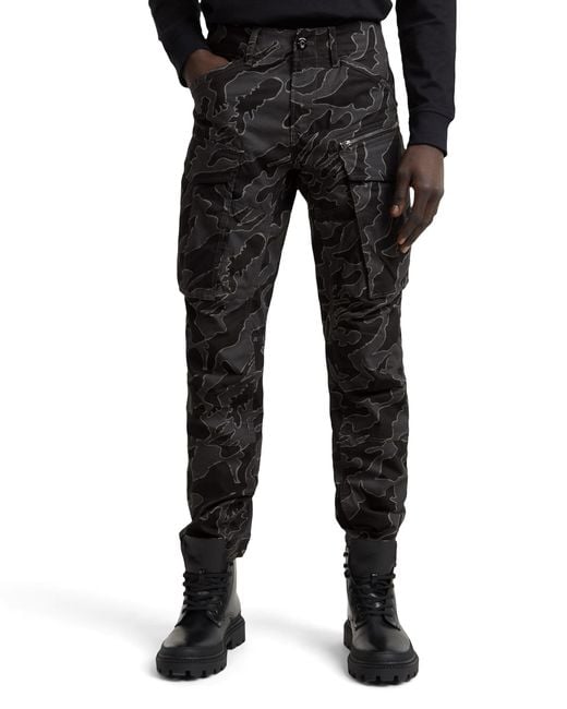 G-STAR Rovic Zip 3D Regular Tapered Pants di G-Star in Black da Uomo