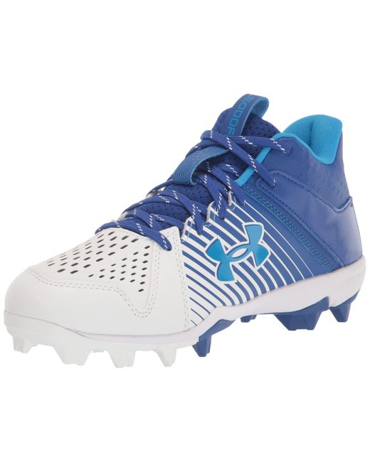 Under Armour Blue Leadoff Mid Rubber Molded Baseball Cleat, for men