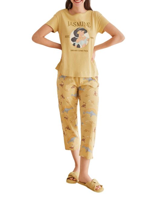 Pijama 100% algodón Disney Jasmine Juego Women'secret de color Multicolor