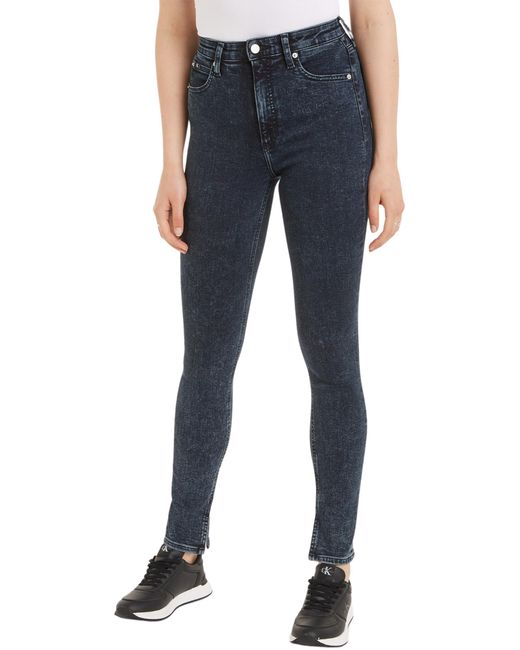 Calvin Klein Blue High Rise Skinny J20j222136 Pants