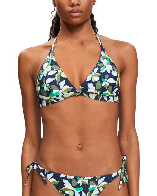 Esprit Blue Neckholder-Bikinitop mit Print