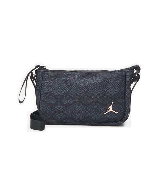 Nike Blue Bags Shoulder Bag Black Shoulder Strap Jordan Black For Women With Upper Zip 100% Nylon 4a0626 023