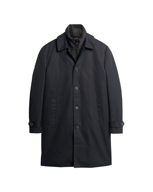 Superdry Blue 2 In 1 Cotton Car Coat Jacket for men